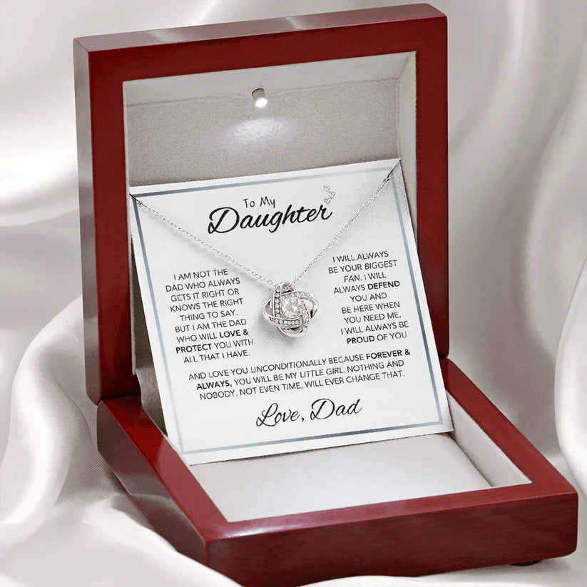"To my Daughter" Forever Love Knot Necklace