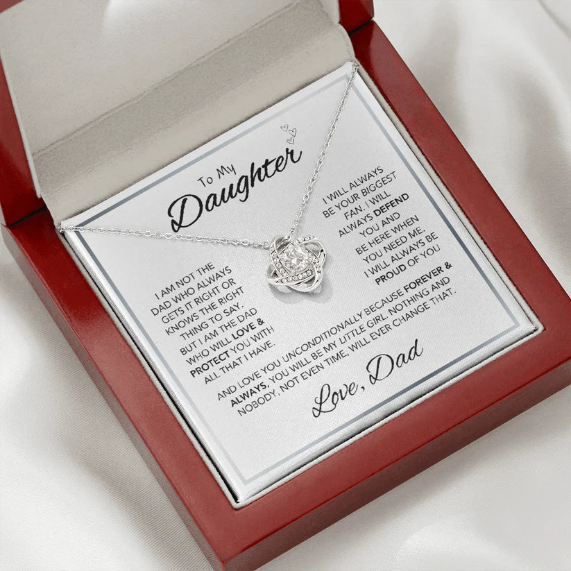 "To my Daughter" Forever Love Knot Necklace
