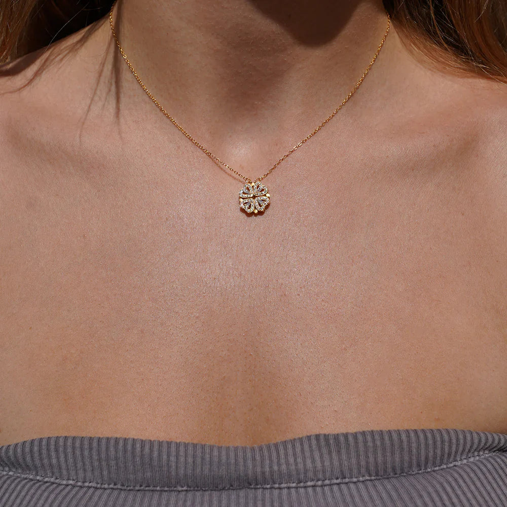 "To my Daughter" Four Leaf Clover Lucky Charm Necklace