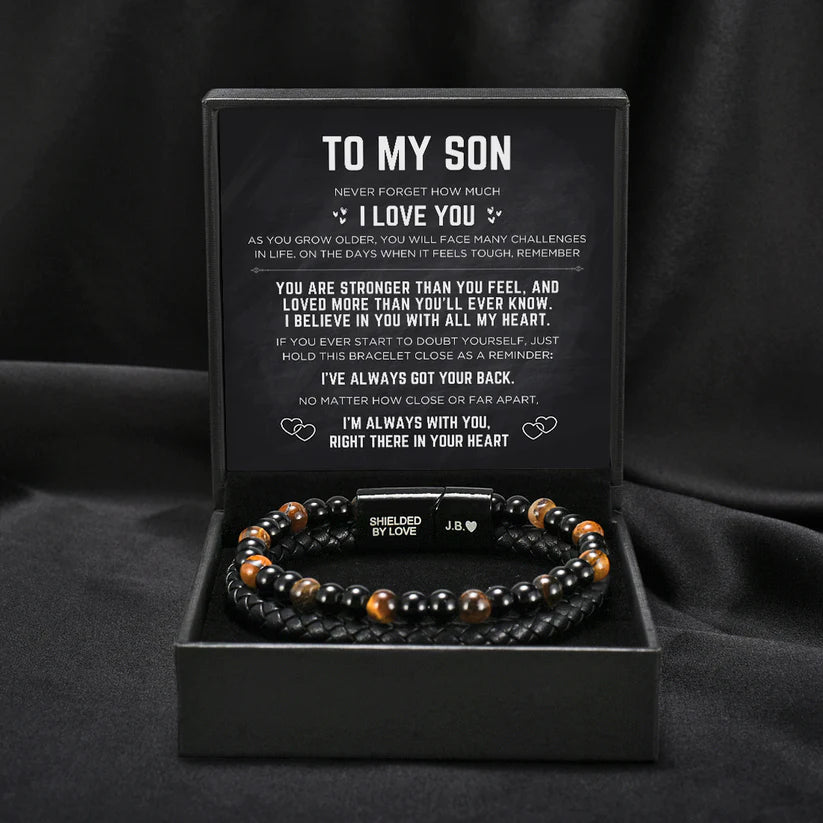 "To my Son" Tiger Eye Protection Bracelet