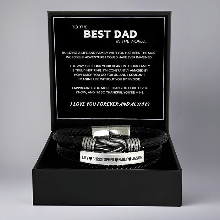 Forever Linked, Personalized Family Names Dad Bracelet