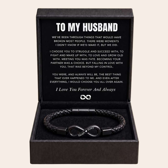"To My Husband" - Infinity Personalized Bracelet