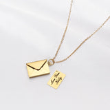 Surprise Teddy Bear Love Letter Necklace Gift Set