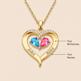 Forever Yours - Birthstone Heart Necklace & Engraved Walnut Box 3