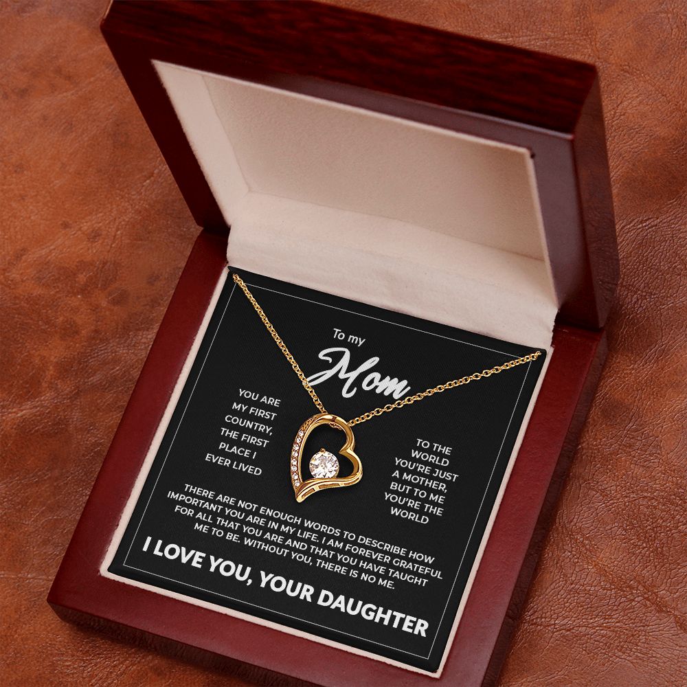To My Mom - "Without You There Is No Me" 14K Forever Necklace