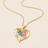 Forever Yours - Birthstone Heart Necklace & Engraved Walnut Box 6