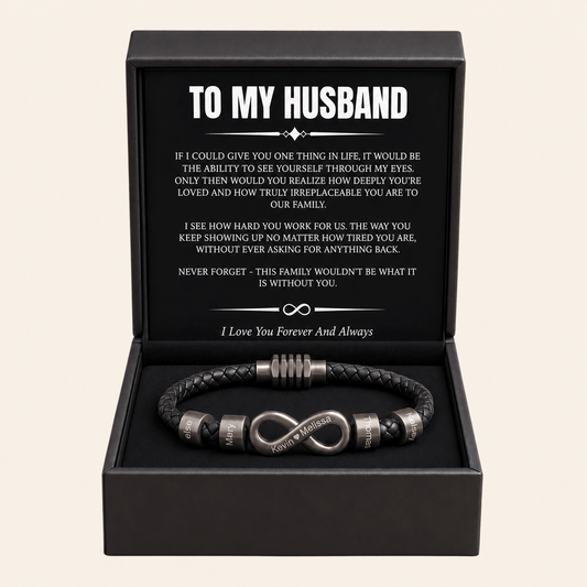 Infinity Name Bracelet - For the Man Who Holds Us Together