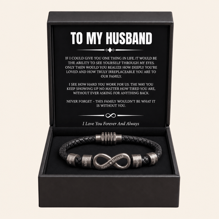 Infinity Name Bracelet - For the Man Who Holds Us Together