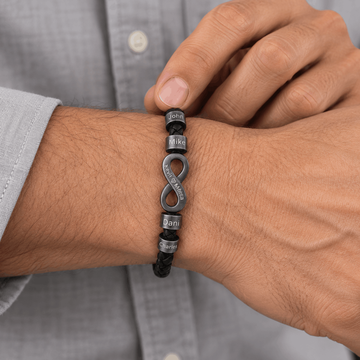 Infinity Name Bracelet - For the Man Who Holds Us Together